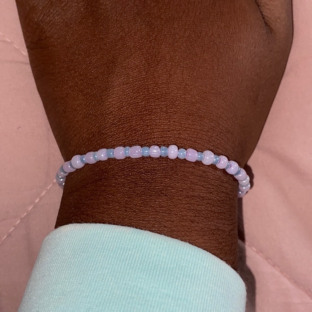 very light pink and light purple bracelet